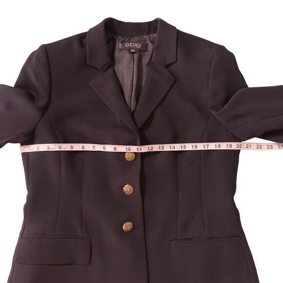 Kasper 3-Button Blazer Suit Black Size 14P - Picture 11 of 15